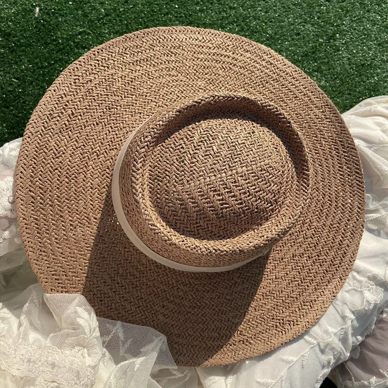 Sombrero de paja de Panamá para hombre y mujer, sombrero de Sol de ala ancha, Fedora de Jazz, protección UV, vacaciones de verano