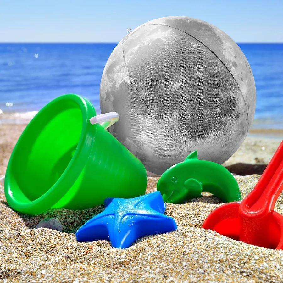 20 عبوة من كرات القمر البلاستيكية القابلة للنفخ على شكل قمر رمادي اللون وسائل تعليمية للعلوم كرة شاطئ على شكل كوكب للأطفال في حفلات أعياد الميلاد والفصول الدراسية