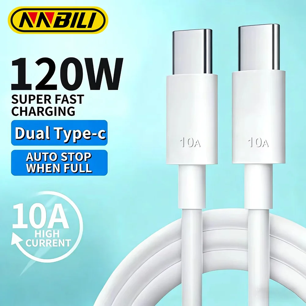 NNNILI PD USB C To Type C Quick Charging Cable 120W TypeC Fast Charger High-speed Data Transfer Wire Cord For Samsung Universal