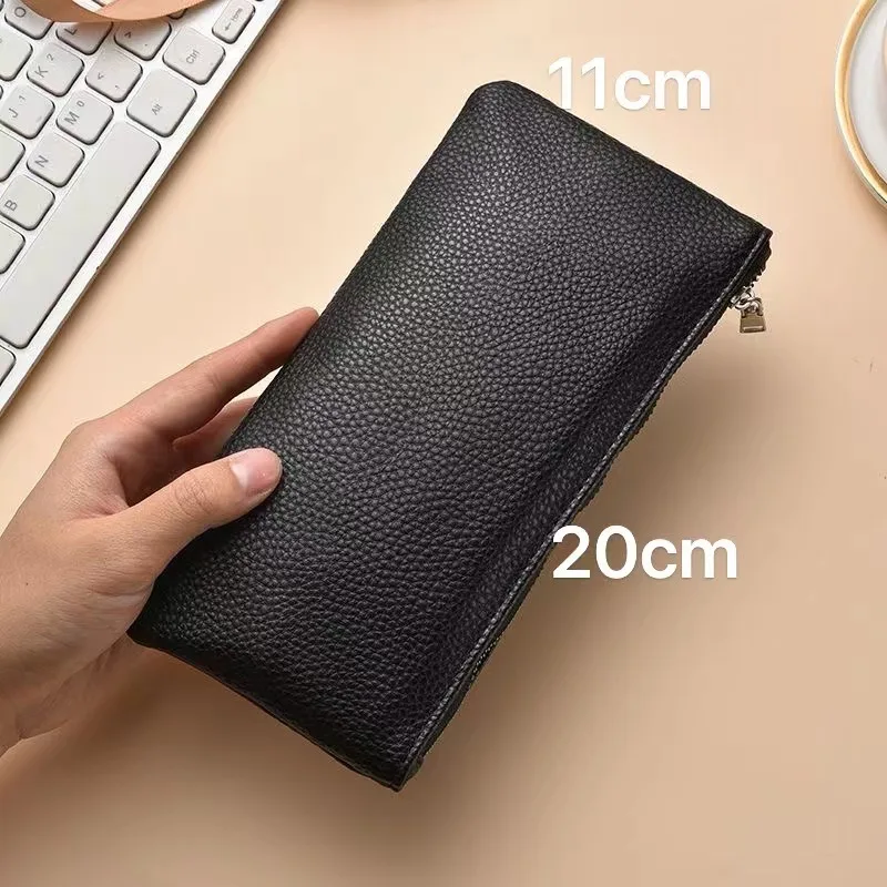 

New retro fashion high-end genuine leather handbag 2-in-1 coin purse long multi-functional mobile phone bag trend