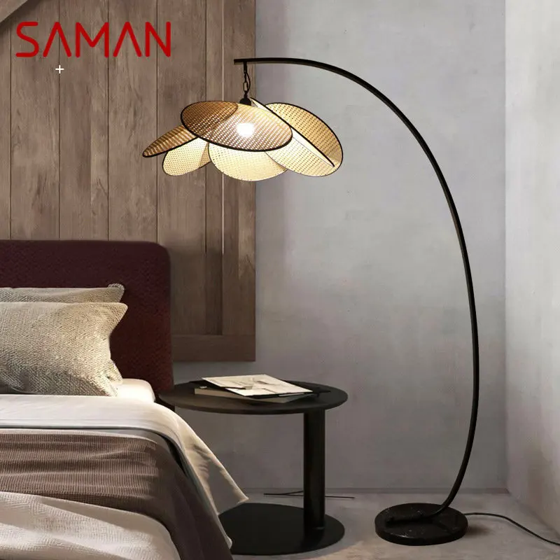 SAMAN Nordic Floor Lamp LED Modern Fashion Simple Personality Sofa Standing Decor Lights for Home Living Room Bedroom