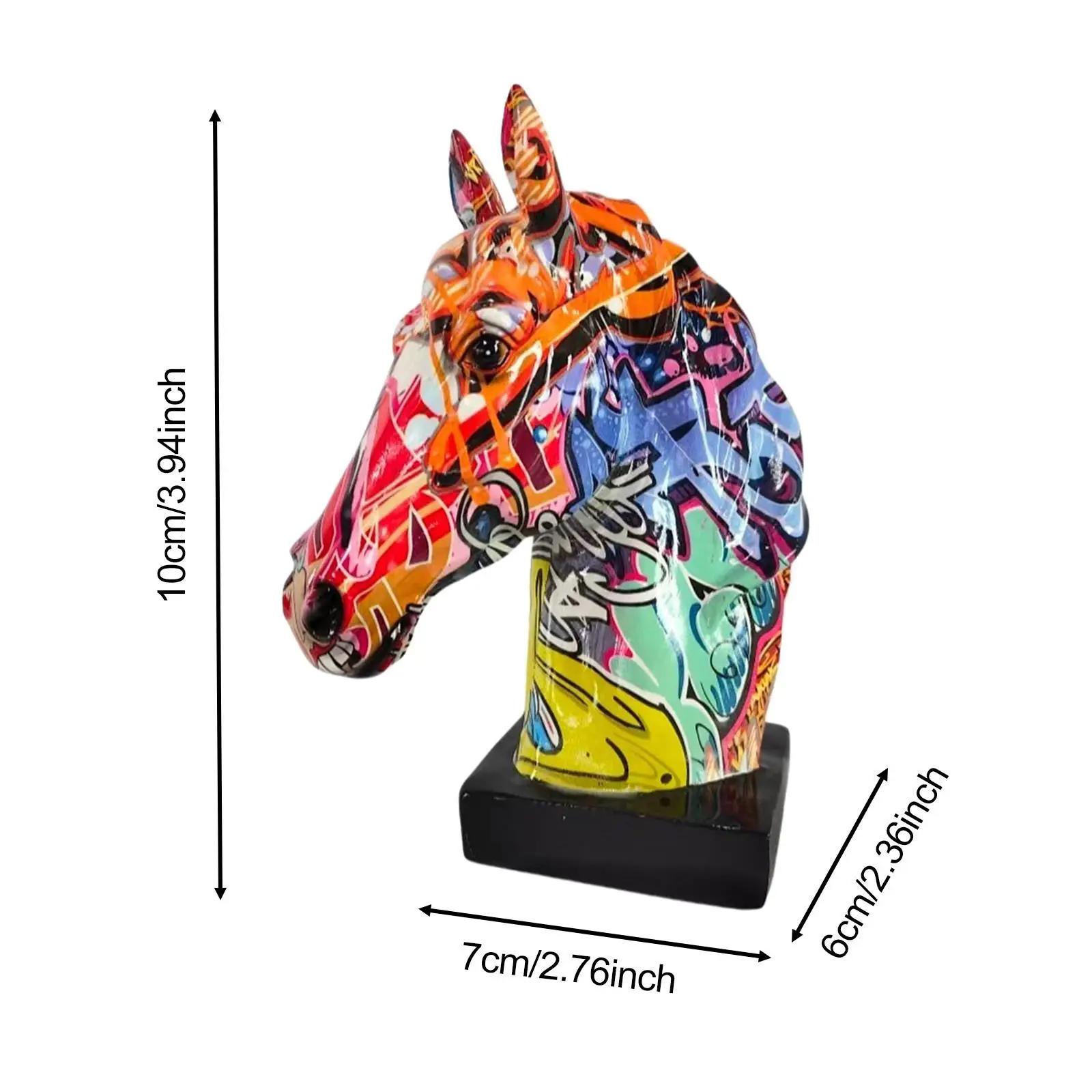 Horse Head Statue Figure Lover Gift Living Room Desktop Resin Figurine Animal