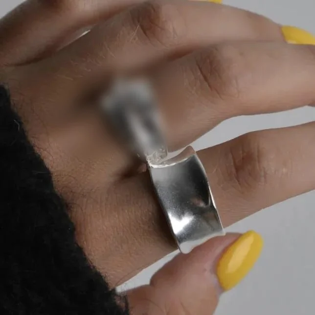 Hot Sale INS Fashion Silver Color Finger Rings For Women Creative Simple Irregular Geometric Party Jewelry
