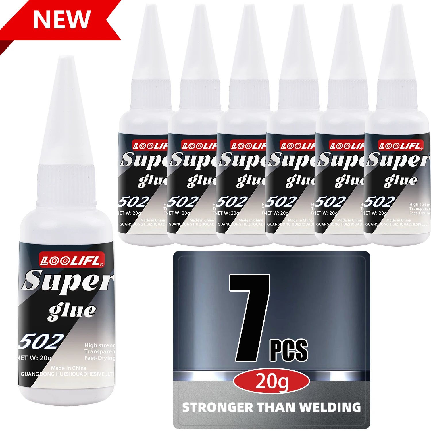 502 Superkleber, extra stark, Cyanacrylat, universell, schnell trocknend, sofort haftend, für Leder, Gummi, Holz, Metall, flüssiges Klebewerkzeug