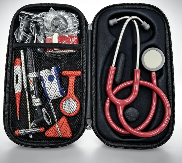 Portable Medical Stethoscope Kit with Otoscope, Multifunctional Diagnostic Tool with Optional Accessories for Nurses Doctors