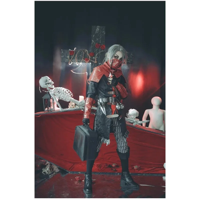 Aesop Carl Cosplay Costume Game Identity V Exorcist Embalmer Cosplay Costume Halloween Outfit Uniform Shoes Wig Custom Made