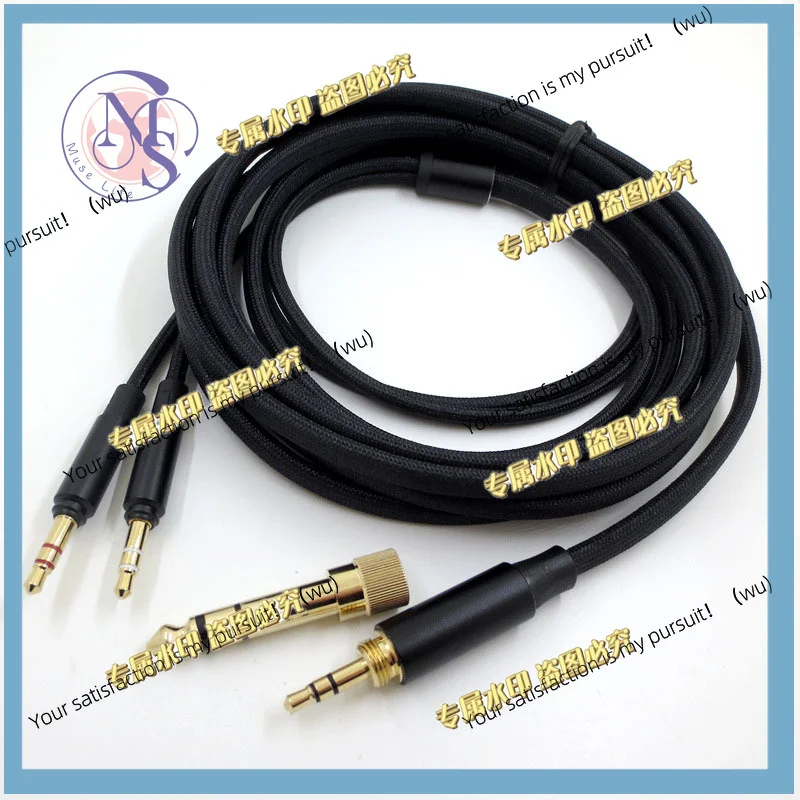 Dual Aux 3.5mm Replacement Braided Cable Extension Cord  For Beyerdynamic T1 T5p 2nd 3rd Gen Amiron Headphones