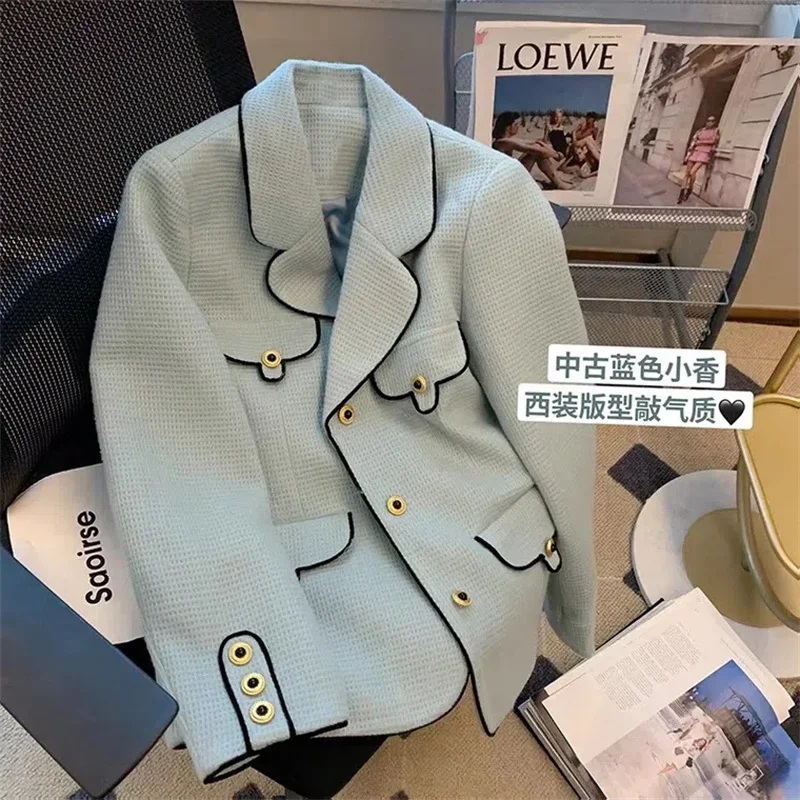 

Small Wind Lapel Suit Jacket Female Autumn 2024 New Niche High Fashion Ladies Temperament Long Sleeve Suit Jacket I25