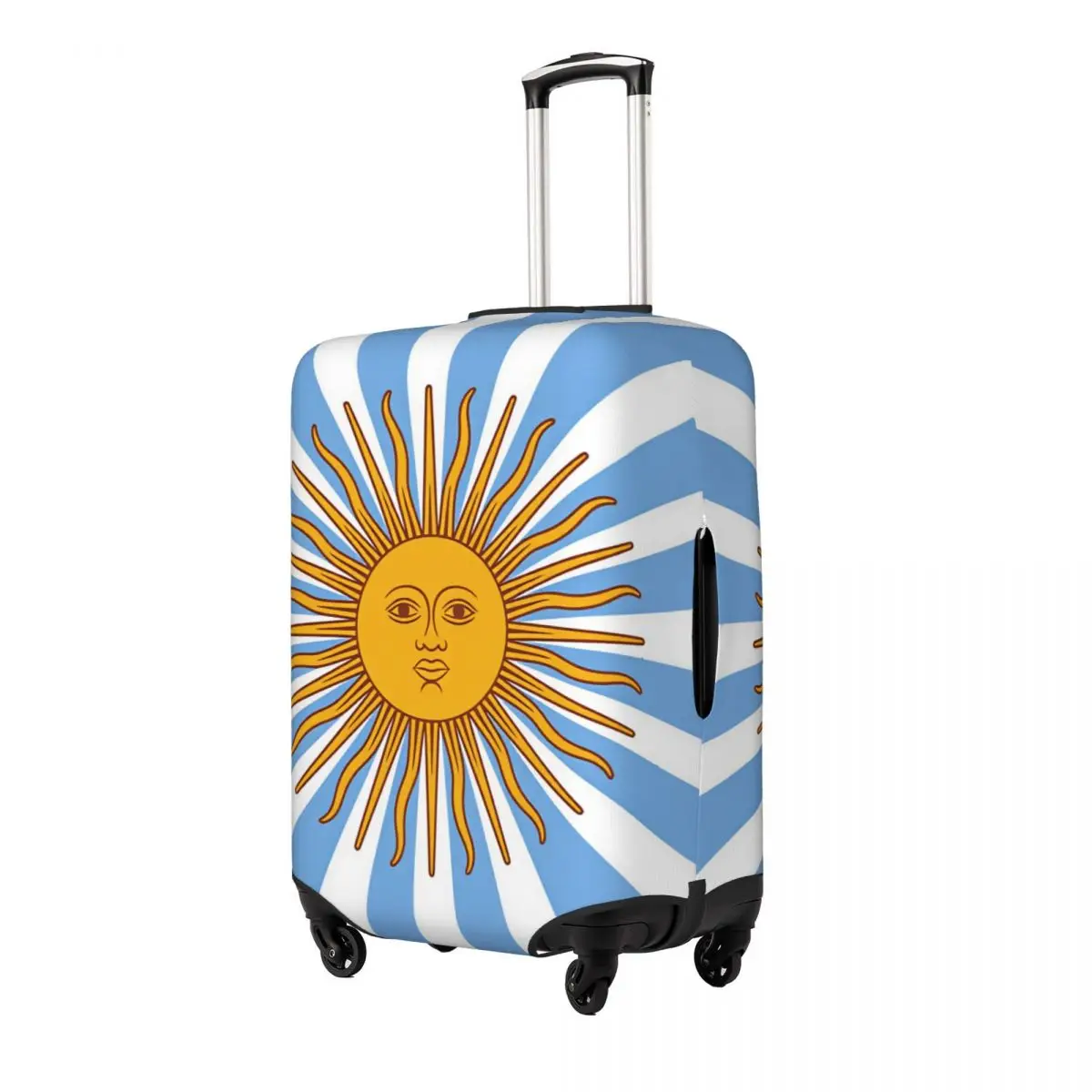 Radial Sunburst Argentina Flag Sun Of May Center Suitcase Cover Fun Business Protector Luggage Supplies Holiday