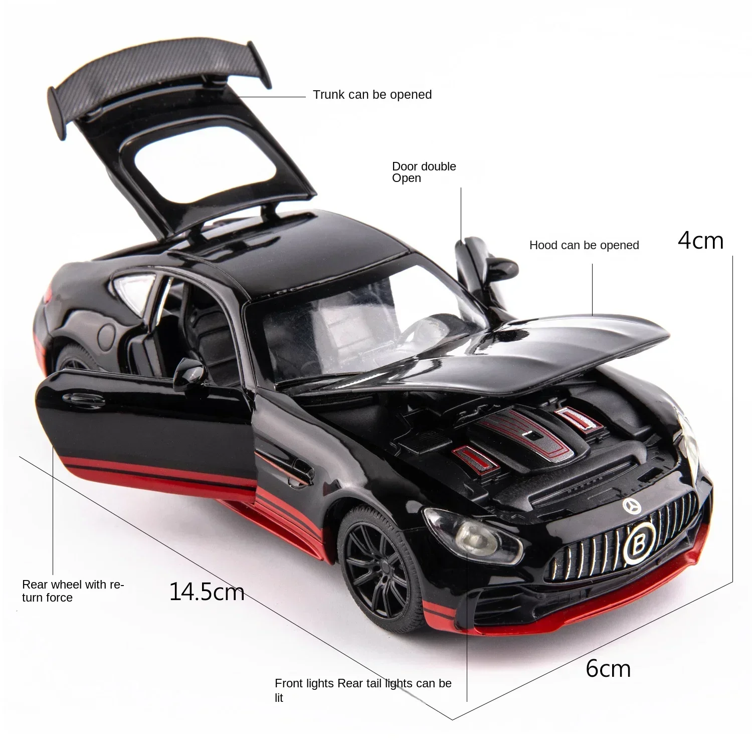 

1:32 Mercedes Babos AMG GT Alloy Car Model Pull Back Light Sound Toy Car Gift