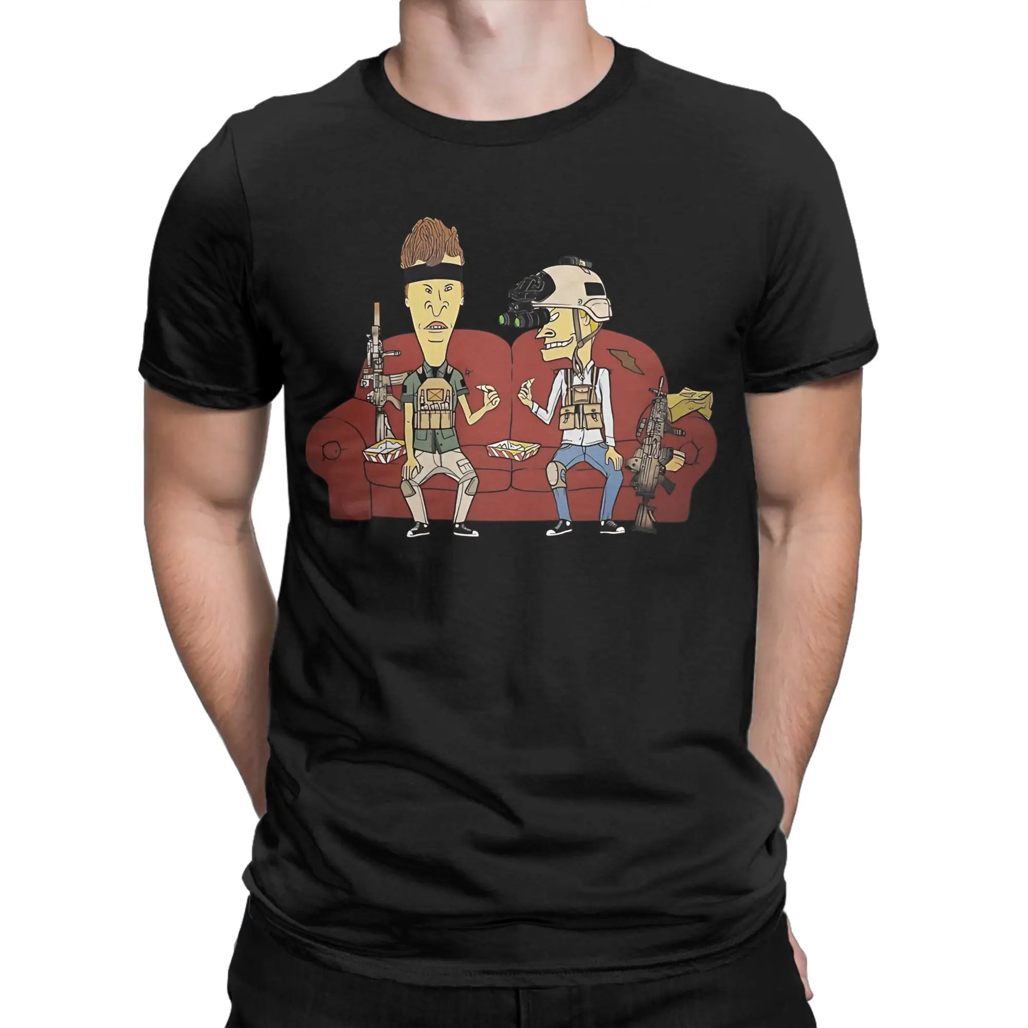 Operator Classic Beavis and Butt-Head Novelty Graphic 100% Cotton T-Shirt Tees Tops For Men