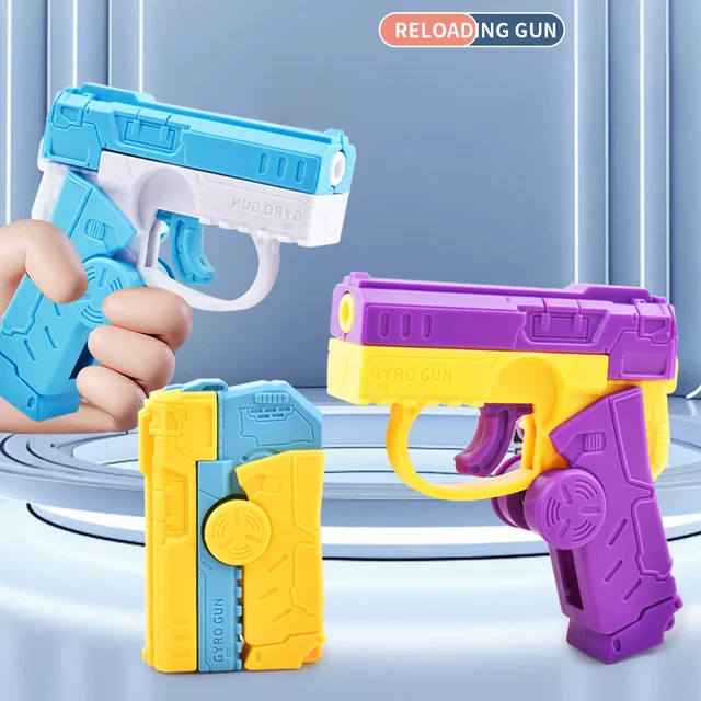 Transformujący Fidget Spinner Gun śmieszne zabawki Fidget automatyczne przeładowanie Mini pistolet zabawka biuro zabawki antystresowe dla dorosłych kreatywny prezent