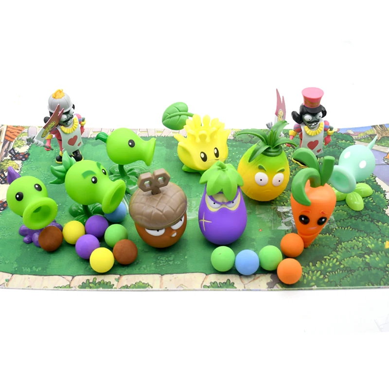PLANTS VS ZOMBIES 2 Toys Full Set Auberninja Eggplant Acorn