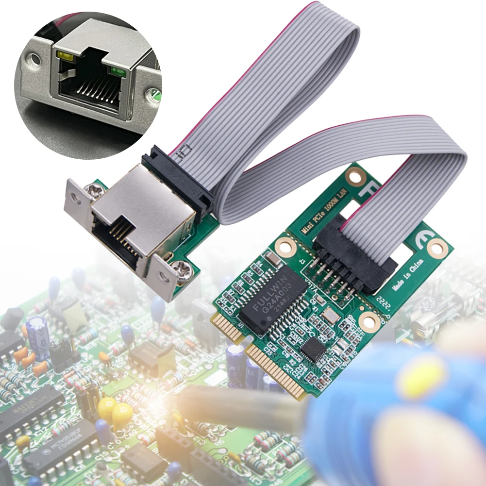 การ์ดเครือข่ายมินิ PCI-E 10/100/1000M กิกะบิตอีเธอร์เน็ตอะแดปเตอร์ NIC พอร์ต RJ45 มินิ PCI เอ็กซ์เพรสการ์ดกิกะบิตอีเธอร์เน็ตสำหรับพีซี