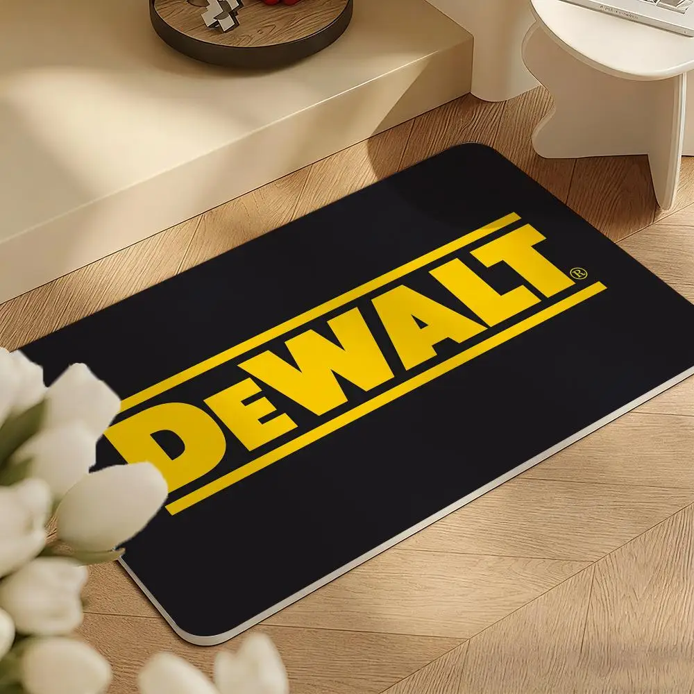 Brand D-DeWalts Cool logo Floor Mat Diatomite Floor Mat Fast Drying Odor Resistant Non Slip Bath Kitchen Mat