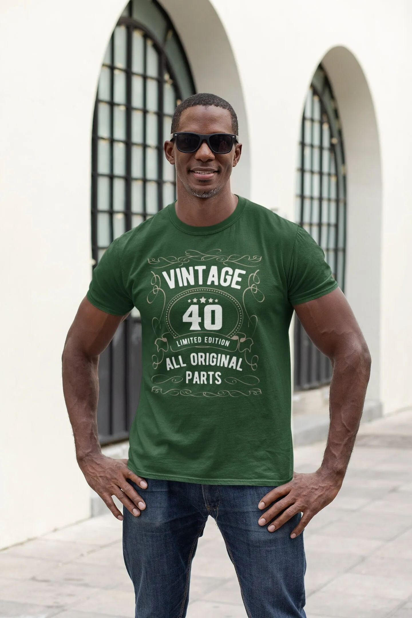 Men's 40th Birthday T Shirt Limited Edition Fortieth Vintage Original Parts Forty