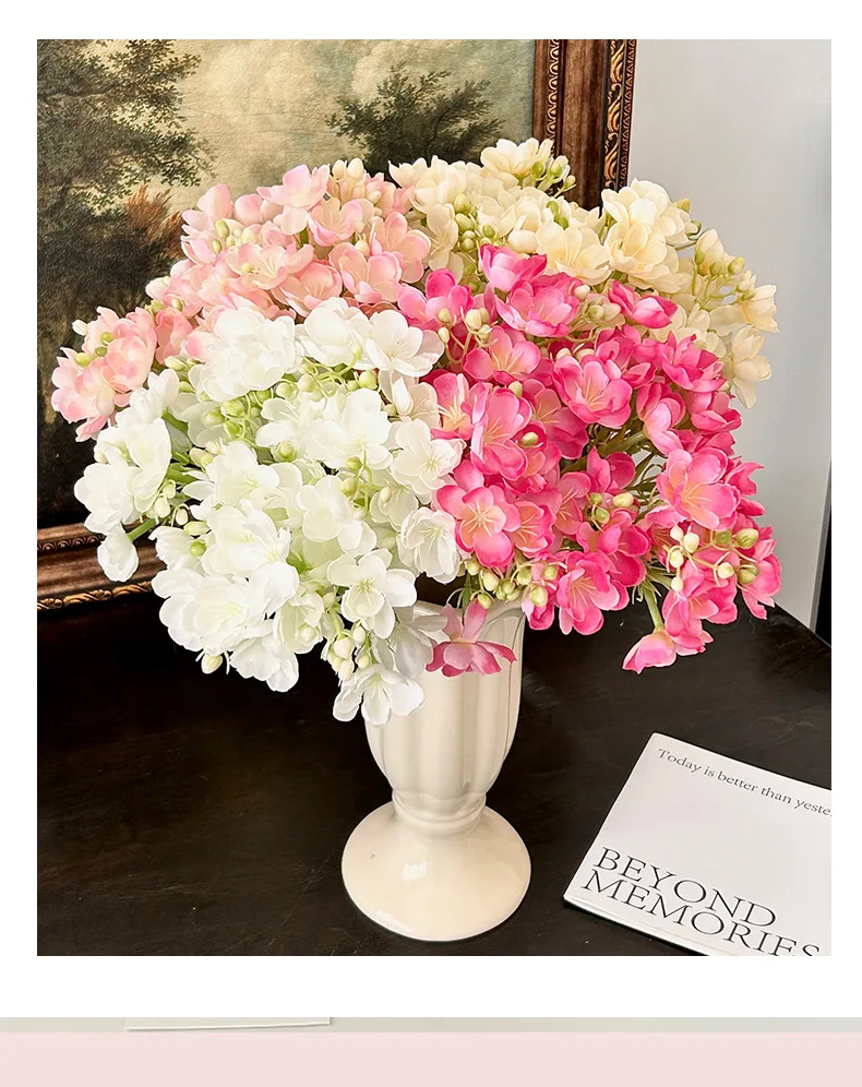 4PC/Bündel Künstliche Jasmin Blumen Bouquet Hochzeit Blume Esstisch Gefälschte Blumen für Home Hotel Frühling Hochzeit Vase Dekor – Detail 12