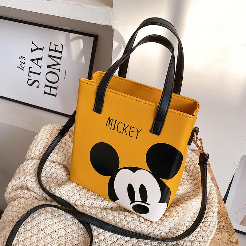 Disney-Bolso de mano clásico de Mickey, bandolera de hombro versátil con estampado de dibujos animados, versión coreana, novedad