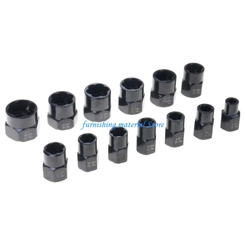 Y5GD 14 قطعة تأثير الترباس و الجوز مزيل 3/8 ''محرك براغي النازع المقبس أداة مجموعة الترباس النازع أداة مع حقيبة للتخزين