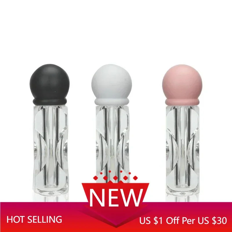 

3ml Lip Gloss Tube Matte Pink Clear Thick Rod Large Brush Head Bottle Makeup Mud Packaging Empty Cosmetic Material