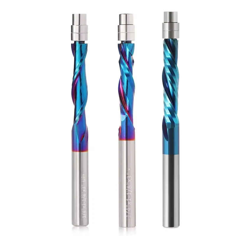 

A84X-Shank Solid Carbide Bearing Guided Two Flute Flush Trim Router Bit Woodworking Milling Cutters End Mill