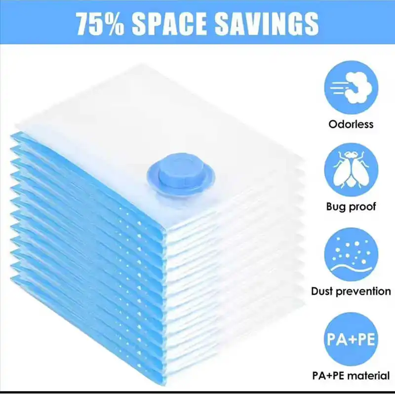 

PE Vacuum Compression Bags for Clothes And Quilt - Transparent Air Pump Assisted under Bed Wardrobe Storage Bags 40x60 60x80