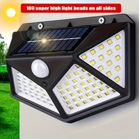 1/2/3/5Pcs 100 LED Wall Lights Outdoor Solar Lamp PIR Motion Sensor Solar Powered Sunlight Street Light for Garden Decoration