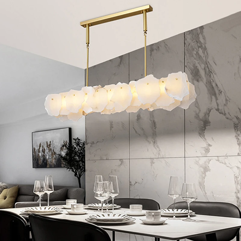 

Luxury Marble Ceiling Chandeliers Lustres Dimmable LED Lights Modern Hanging Lamp for Ceiling Luxury Home Decor for Dining Table