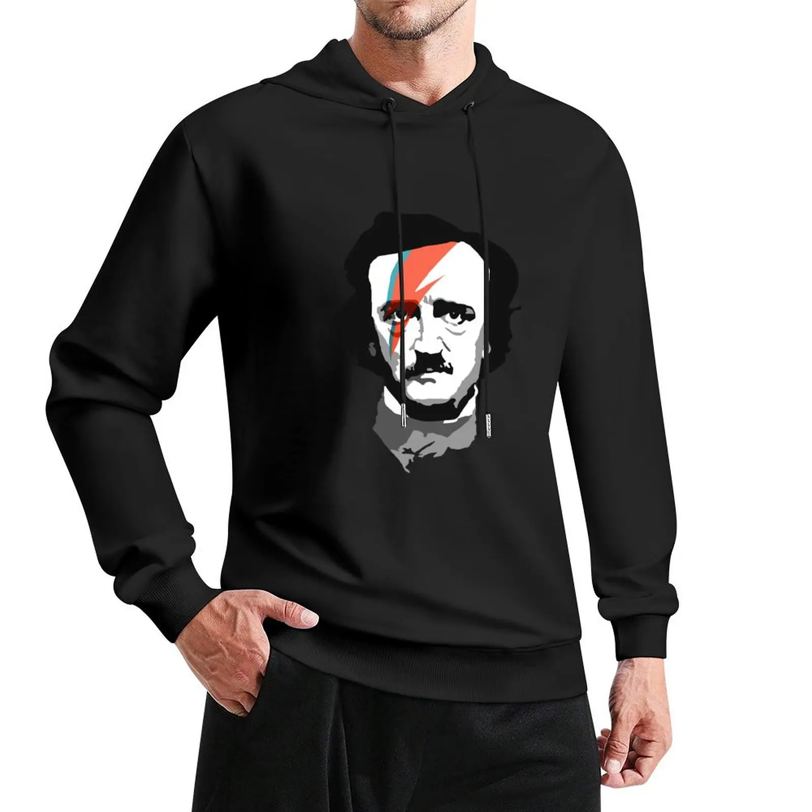 

Edgar Allan Poe - Head Only (Starman makeup) Pullover Hoodie men's clothing streetwear men men's clothes tracksuit