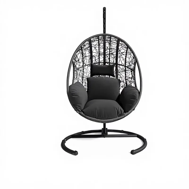 Nordic Bamboo Hanging Chair Outdoor Detachable Swing Seat for Balcony Courtyard Lazy Single Person Relaxation Furniture Decor