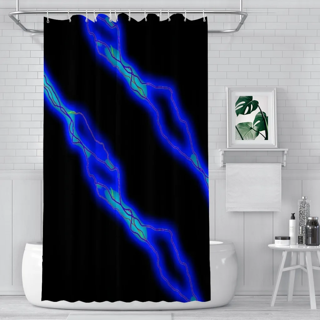 

Lightning Unique decor Modern Fabric Bathroom Shower Curtains art design Print Curtain