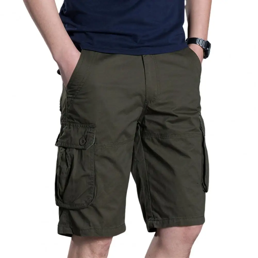 

Summer Sport Shorts Men's Mid-rise Loose Fit Sport Shorts with Reinforced Pockets for Wear Button Zipper Fly Summer Shorts Men
