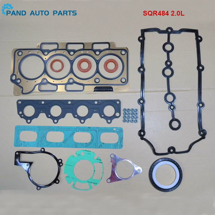 Fit Chery 2.0L Tiggo 3 5 A3 A5 Cowin 3 Arrizo M7 DR Eastar A5 G5 V5 X5 A520 V520 SQR484F SQR484J Engine Full Head Gasket Kit Set