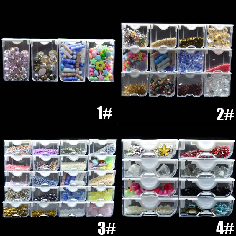 Small Large Plastic Flip Top Storage Containers Diamonds Organizer Empty Box for 5D Painting Art Craft Tools Accessories