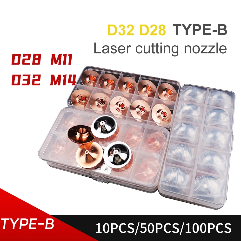 1/5/10PCS Laser Nozzles Dia.28mm Single/Double Layer Caliber 0.8-6.0 for Precitec Raytools BOCI HANS Fiber Laser Cutting Head