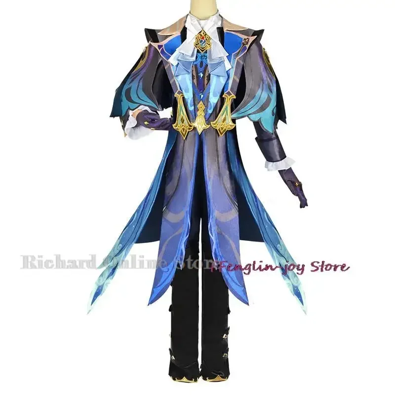 EE01 Neuvillette Cosplay Costume Game Genshin Fontaine Neuvillette Anime Cosplay Men Costume Full Set Carnival Halloween Cos&0Ww