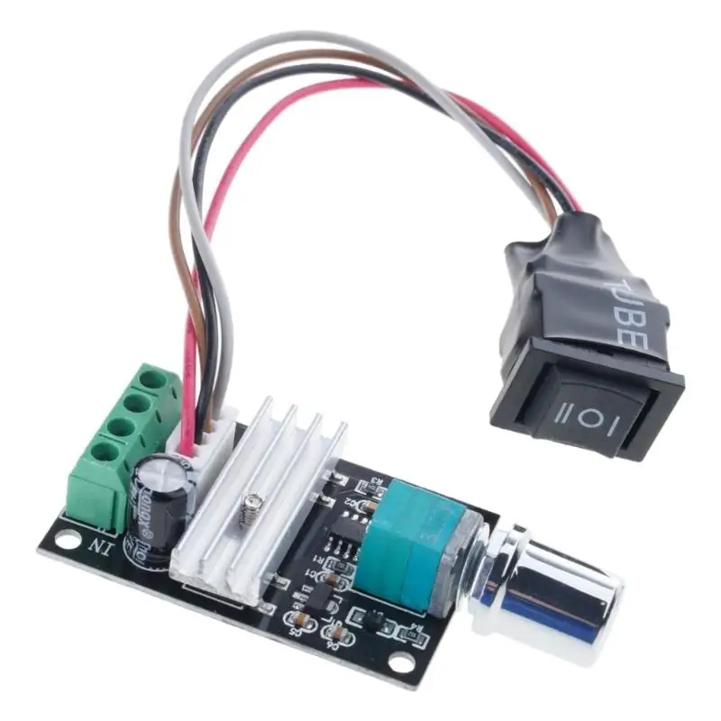 31BA Small Size Low Power PWM Motor Speed Regulator Knob Switches for 6V 12V 24V 3A Forward Reverse and Stop Control