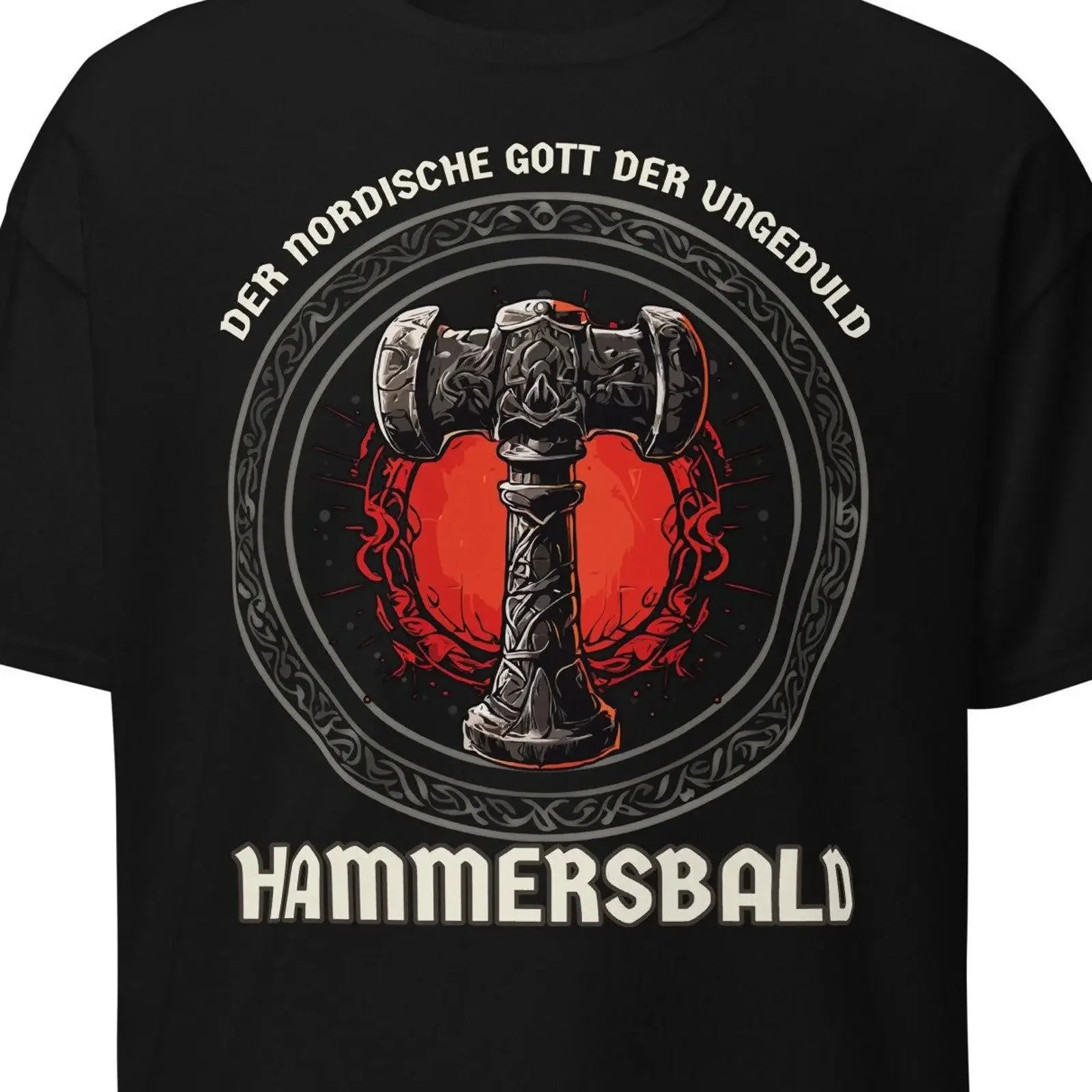 Hammersbald, le dieu nordique de l'impatience, t-shirt avec slogan amusant, style viking vintage, décontracté, respirant et polyvalent