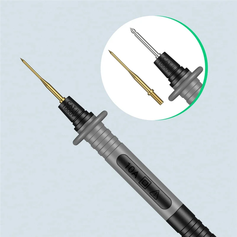 N11R Multimeter Test Leads Kit, Precision Sharp Probe Test Lead Gold-Plated Probe Leads, Banana Test Lead Probe Clip Set