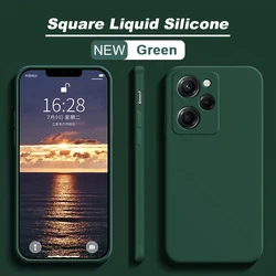 Original Square Liquid Silicone Case For Xiaomi Poco X5 Pocox5 Poco X5pro X 5 Pro 5G Shockproof Cover For Poco X5 Pro Phone Case