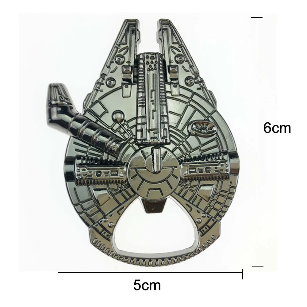 Vintage Spaceship Bottle Opener MovieMillennium Falcon Key Chain Badge Bar Kitchen Accessories Souvenir Gift Spaceship Key Ring