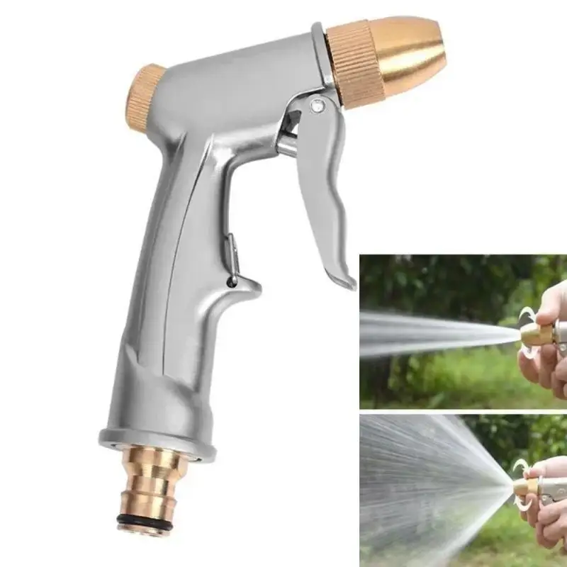 New！1Pcs Garden Hose Pipe Lawn Car Wash Sprayer Sprinkler High Pressure Water Spray  Metal Nozzle Car Wash Tool Water s
