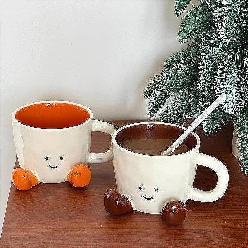 

220ml/350ml Ceramic Coffee Mug Personalized Foot Shaped Ceramic Cup Drinking Cups Office Coffee Mugs Breakfast Milk Latte Cups