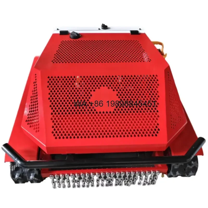 Wmwmnu for 452cc 4-Stroke Crawler Lawn Mower 670mm Cutting Width Remote Control Track Mower for Orchard Hilly