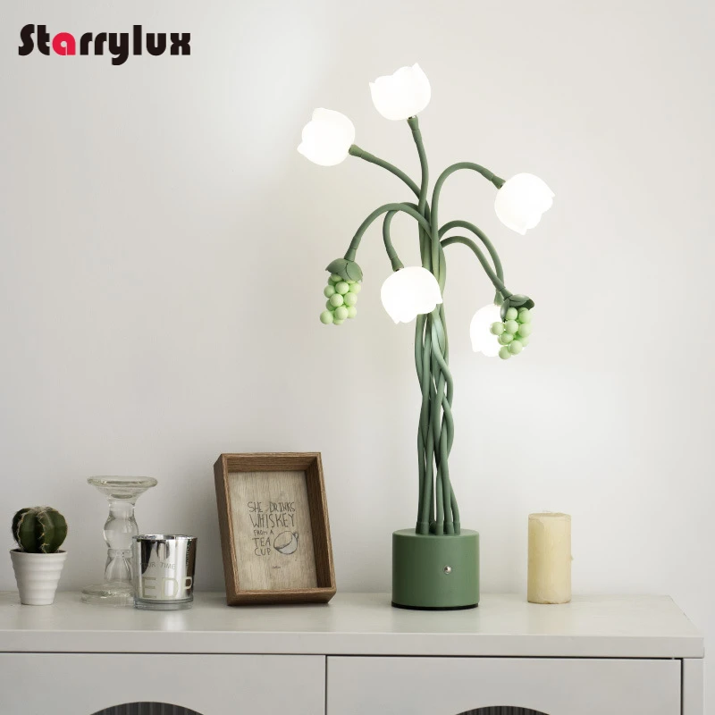 

Creative Touch Control Flower Table Lamp, 5 lights LED Warm Light for Bedroom Desk Nightlight Decor