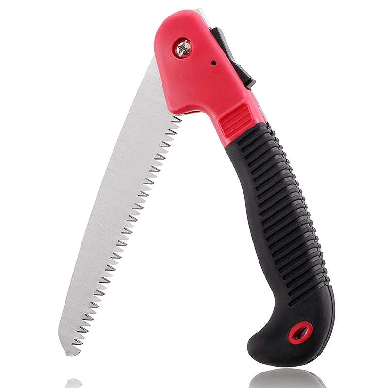 Folding Saw, With Safety Lock, Long Blade Hand Pruning Saw With Sharp And Hard Serrations And Comfortable Handle