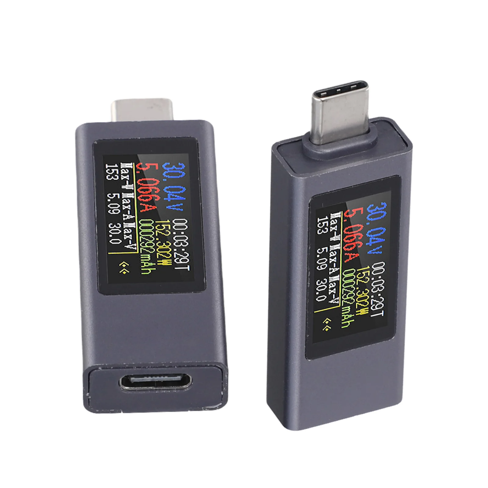 

Charging Speed Measurement 50.6x18x9mm Charging Meter Type-C Voltage Testing Tool Charging Meter 0.96-inch TFT Display