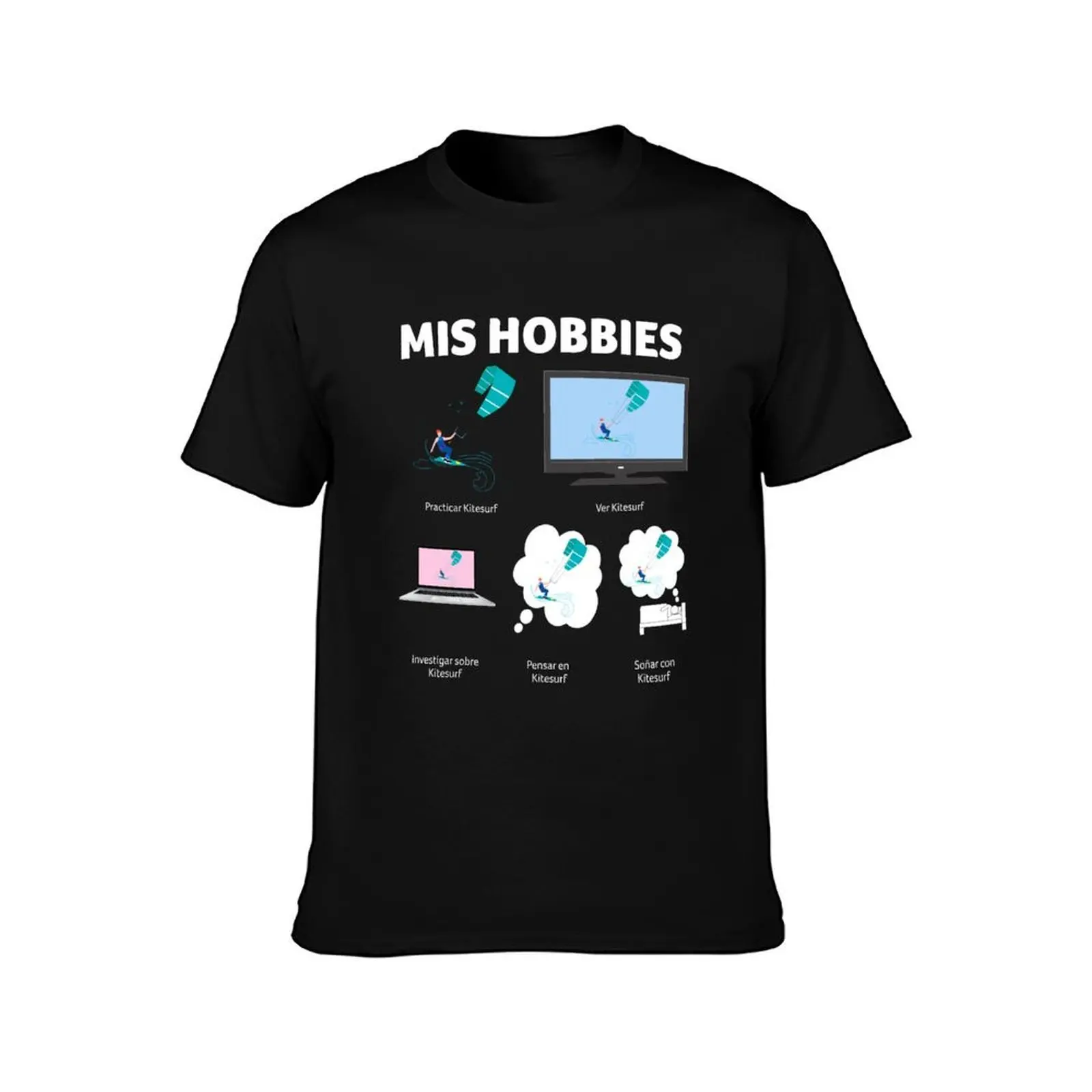 My favorite hobby is kitesurfing T-Shirt, Summer Casual Cotton Tee, Oversized Streetwear Tops, Vintage Graphic Print