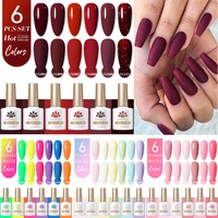BORN PRETTY Juego de esmaltes de uñas de gel rojo vino, 6 uds., semipermanente, barniz LED UV, suministros para uñas, kits de salón