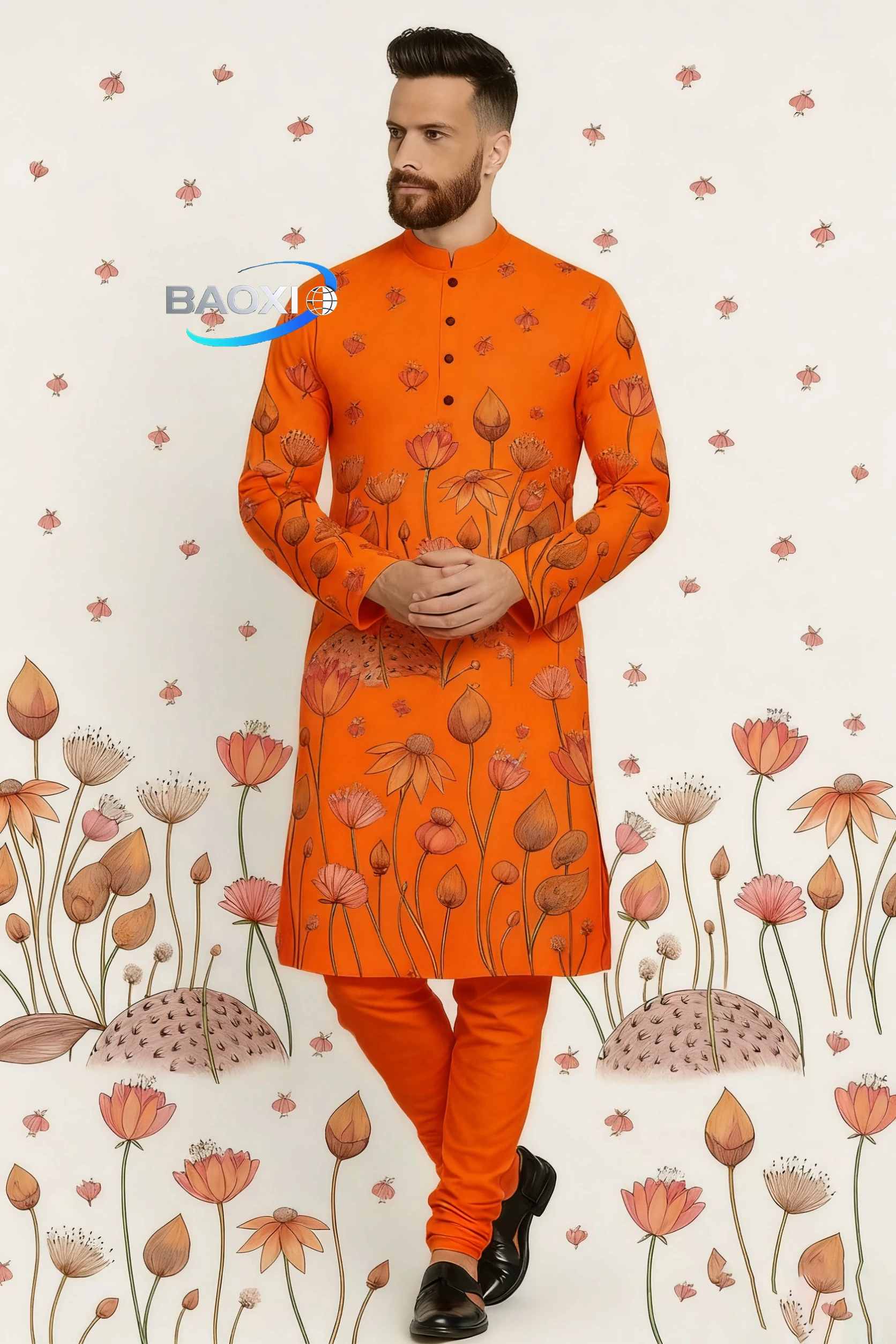 Men's printed multiple patterns kurta vardha fashionable and comfortable fit long robe suitable for all occasions.